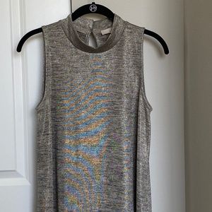 XS LOFT shimmery silver/gold toned shell